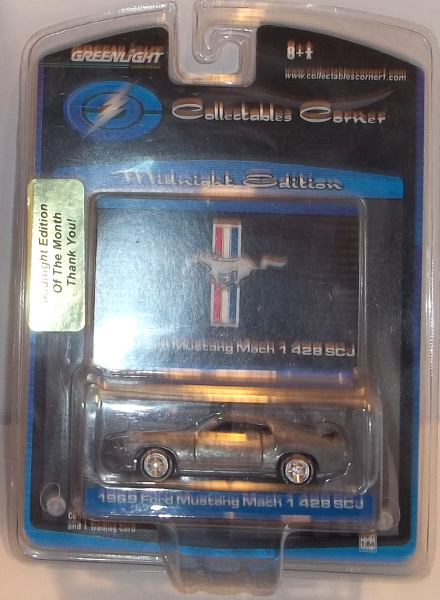 Greenlight Collectible Corner - Midnight Edition -Grey 1969 Ford Mustang Mach 1- SCJ