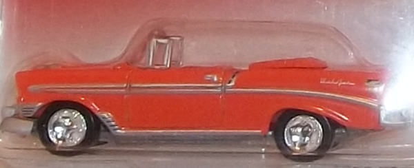 Johnny Lightning Ragtime 1956 coral Chevy BelAir Convertible CLOSEUP