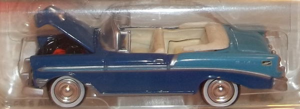 Johnny Lightning Tri-Chevy 1956 2-tone-blue Chevy Bel Air Convertible CLOSEUP