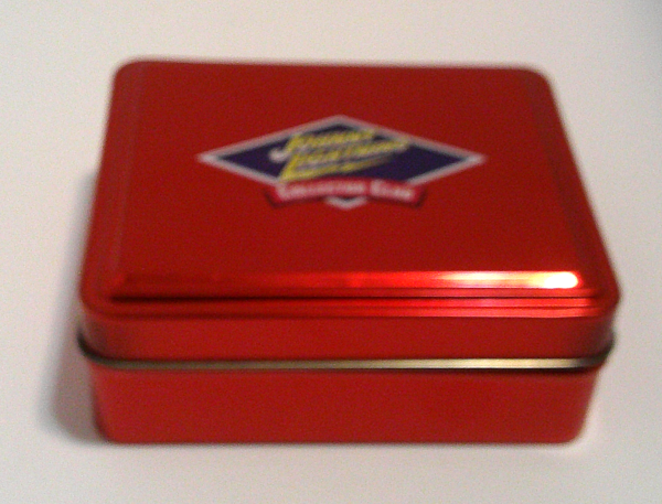 Johnny 
Lightning Collector Club Tin (older/rare edition) with 1971 Olds 442-W-30 car in red and white