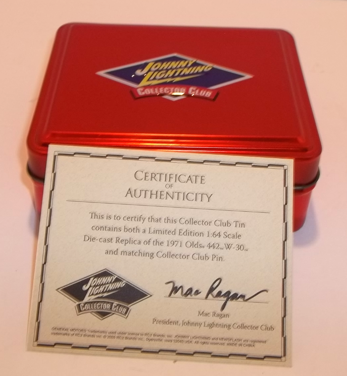 the Certificate of Authenticity that comes with this model