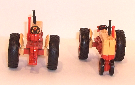 800 Case-O-Matic Drive Diesel yellow-red tractors - both rear and front views