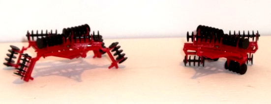 2 Disc Harrows 1 with wings  partially open