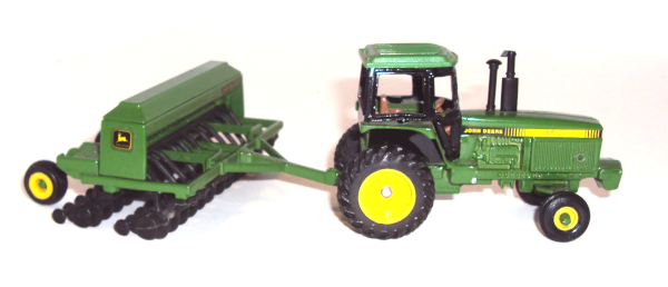 John Deere tractor with grain drill (right side view)