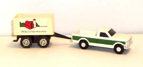 1992 Roy Lee Baker's 4th in Series Company Wagon with a beige/green pickup truck