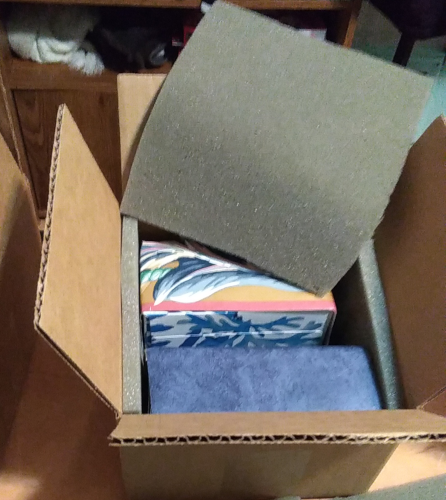 5. two models in homemade boxes in the 6x6x4 carton with some foam packing