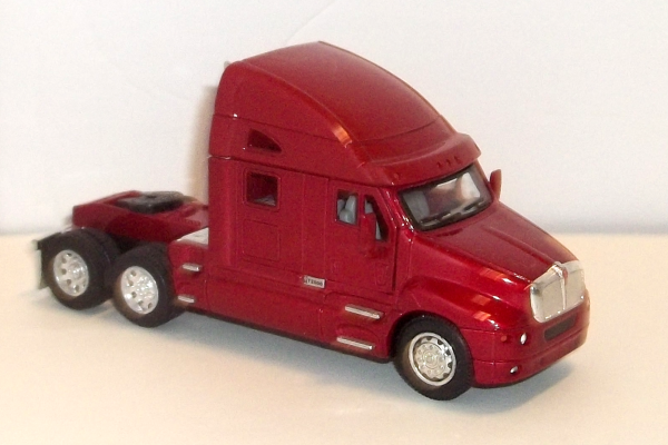 Kenworth T2000 (Red) by KinSmart 1-66 scale (viewed right-side)
