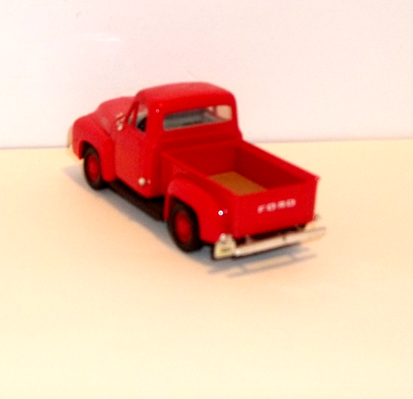 red Ford F100 1953 pickup truck by Road Signature - view from above rear