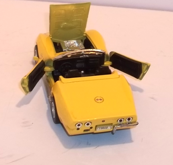 1969 Yellow Stingray Corvette Convertible with doors and hood open